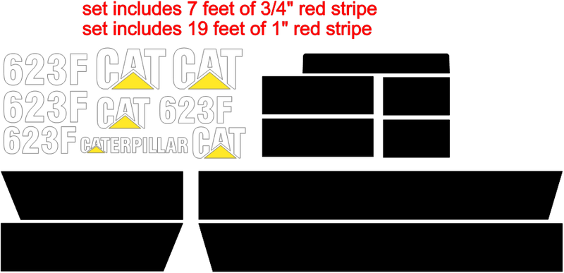 Caterpillar 623F Decal Set