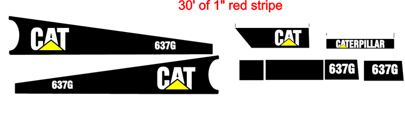 Caterpillar 637G Decal Set