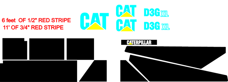Caterpillar D3G XL Decal Set