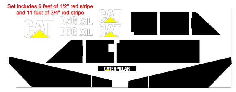 Caterpillar D5G XL Decal Set