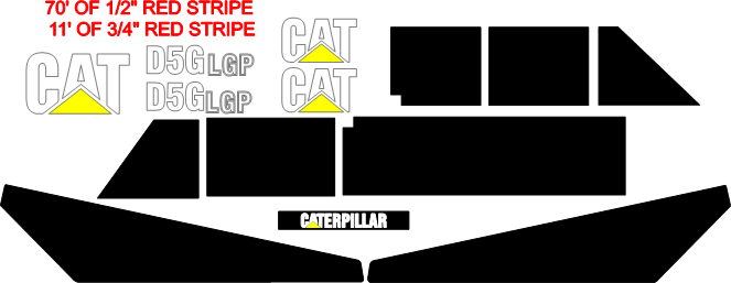 Caterpillar D5G LGP Decal Set