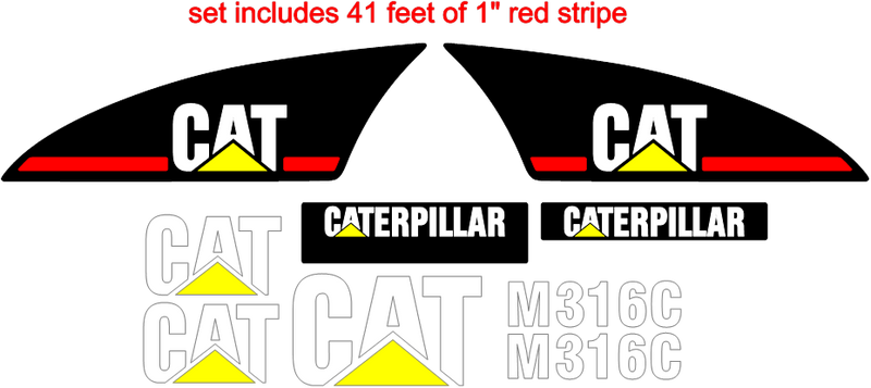 Caterpillar M316C Decal Set