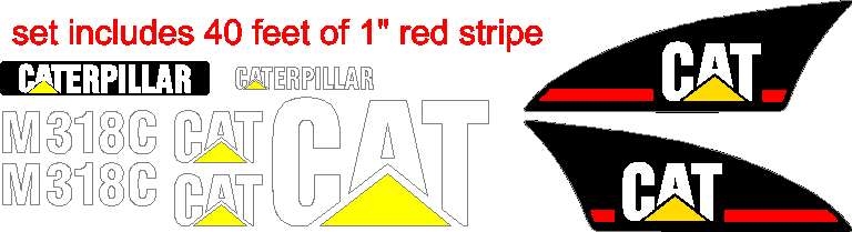 Caterpillar M318 Decal Set