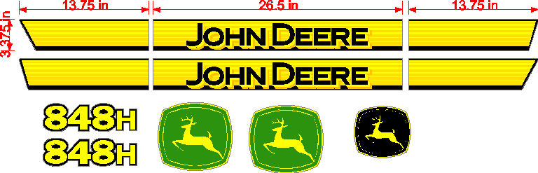 Deere 848H  Decal Set