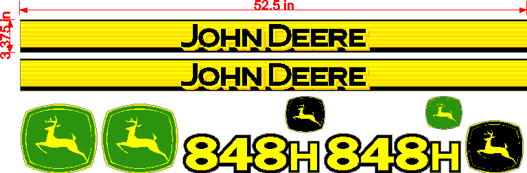 Deere 848H  Decal Set