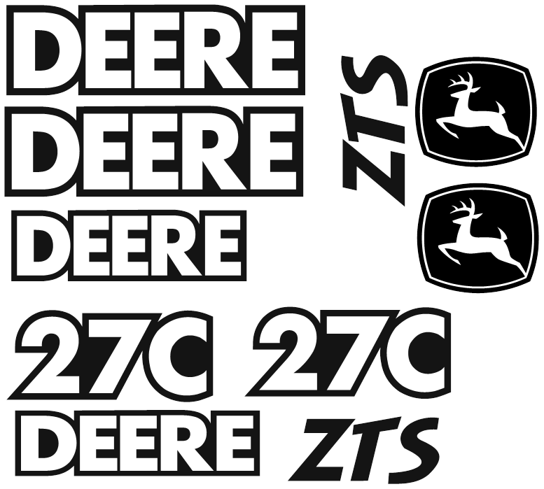 Deere 27C ZTS Decal Set