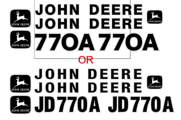 Deere 770A Decal Set