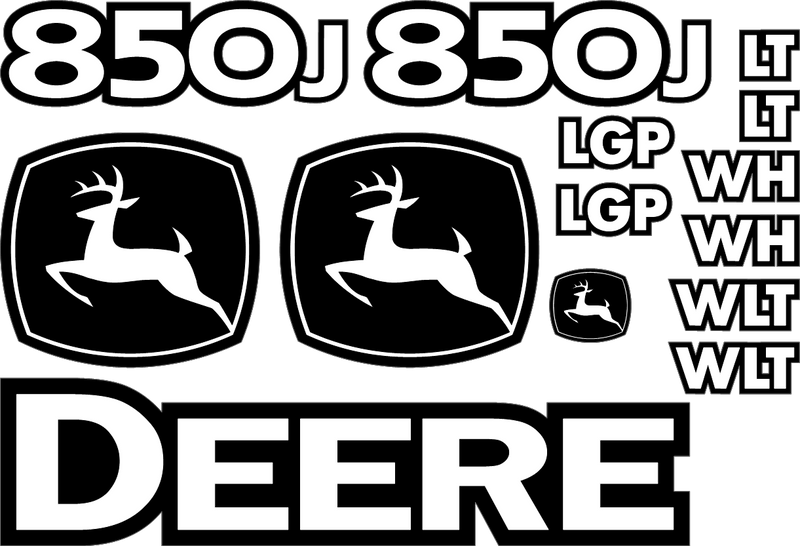 Deere 850J WT Decal Set