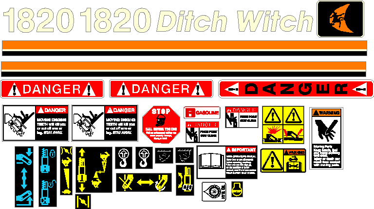 Ditch Witch 1820H  Decal Set
