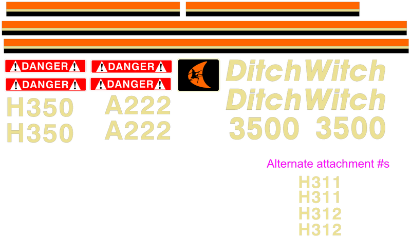 Ditch Witch 3500DD  Decal Set