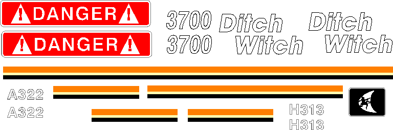 Ditch Witch 3700DD  Decal Set