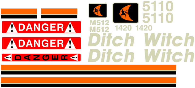 Ditch Witch 5110 Decal Set