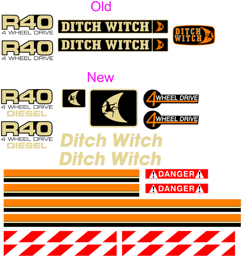 Ditch Witch R40  Decal Set