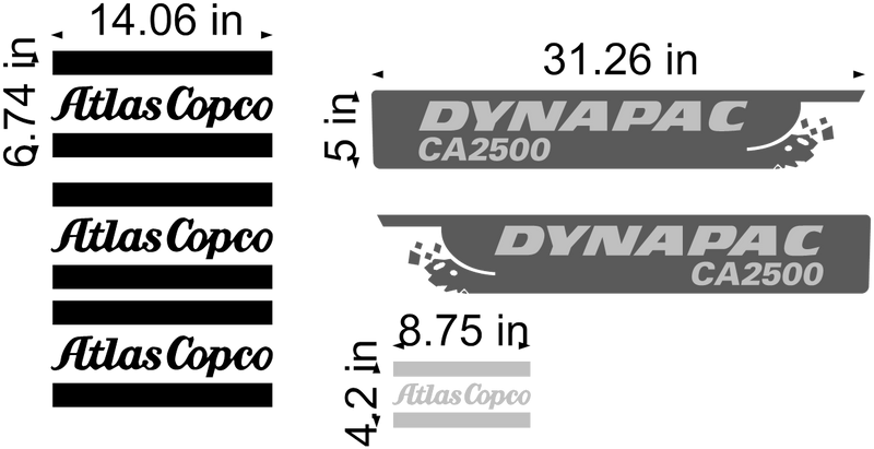 Dynapac CA2500D Decal Set