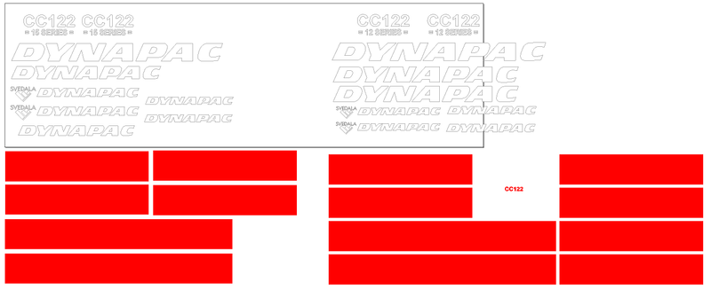 Dynapac CC122 12 Decal Set