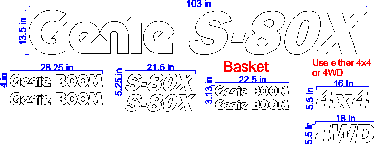 Genie S80X Decal Set