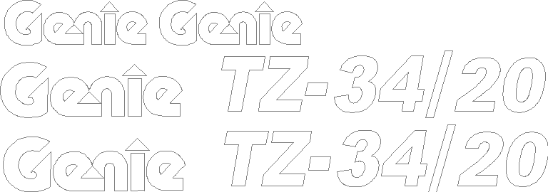Genie TZ34/20 Decal Set