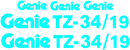 Genie TMZ34/19 Decal Set