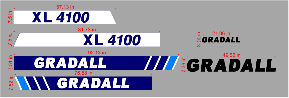 Gradall XL4100 Decal Set