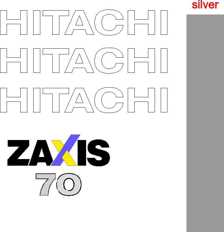 Hitachi ZX70 LC Decal Set
