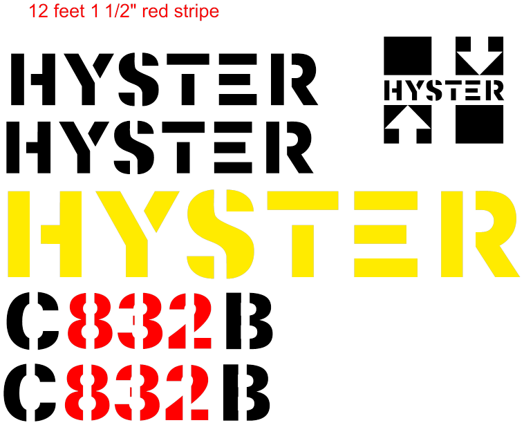 Hyster C832B Decal Set