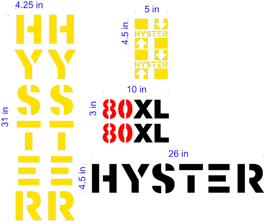 Hyster S80XL Decal Set
