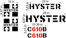 Hyster C610B Decal Set