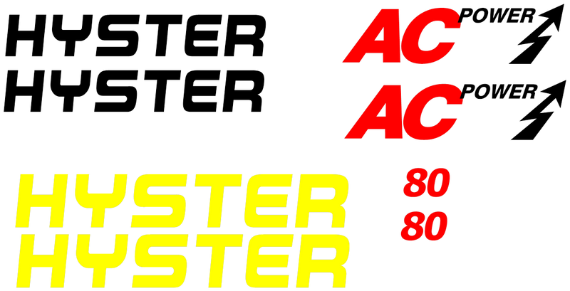 Hyster E80Z Decal Set