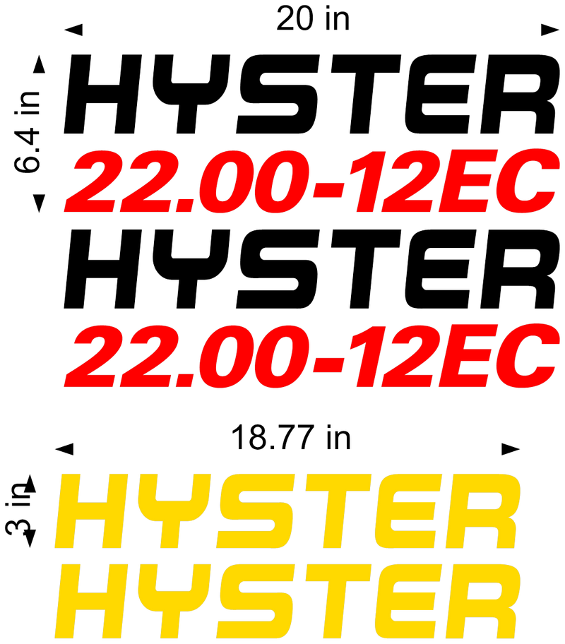 Hyster H22.00XM-12EC Decal Set