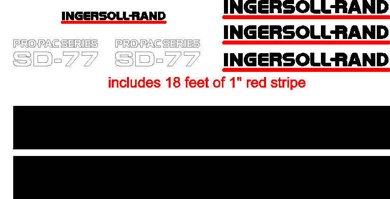 Ingersoll Rand SD77 Decal Set