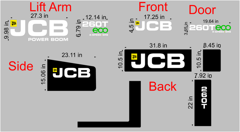 JCB 260T Decal Set