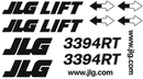JLG 3394RT Decal Set