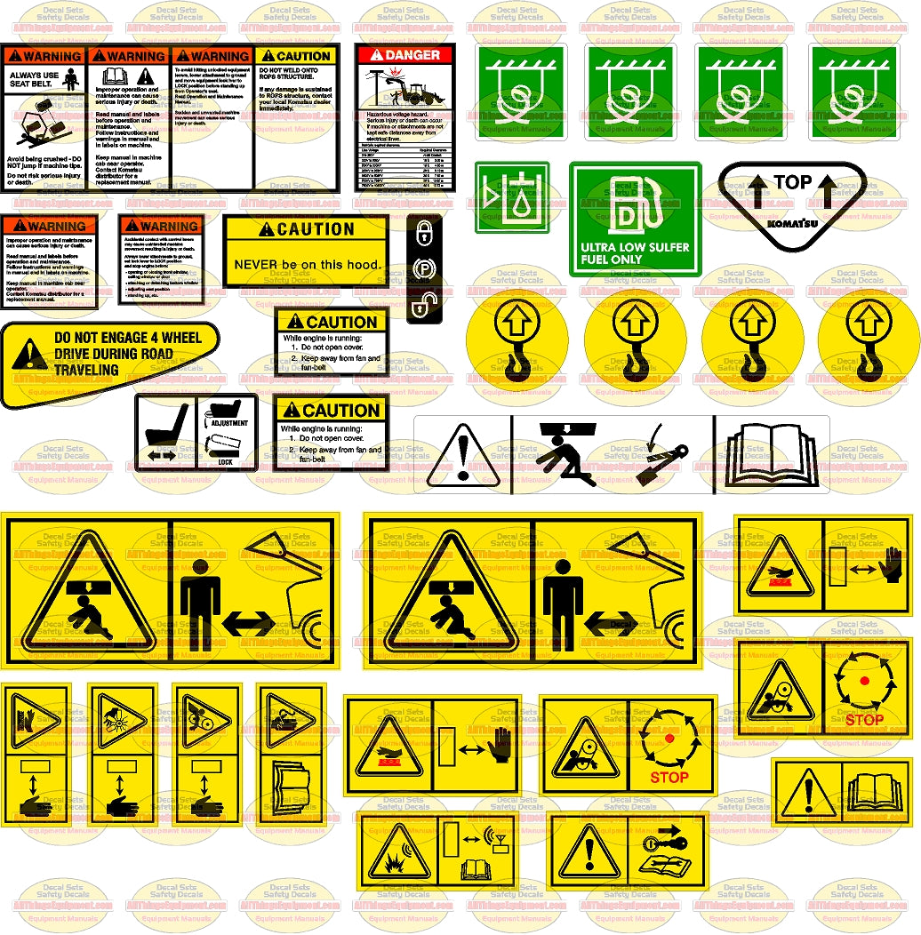 Backhoe Signage Komatsu Backhoe Safety Set