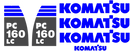 Komatsu PC160 LC-8 Decal Set