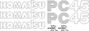 Komatsu PC45-1 Decal Set