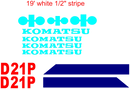 Komatsu D21P-6 Decal Set