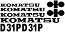 Komatsu D31P-16 Decal Set