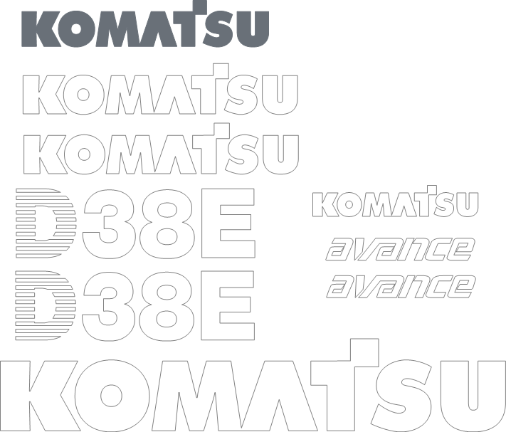 Komatsu D38E-1 Decal Set