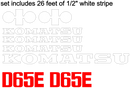 Komatsu D65E-8 Decal Set