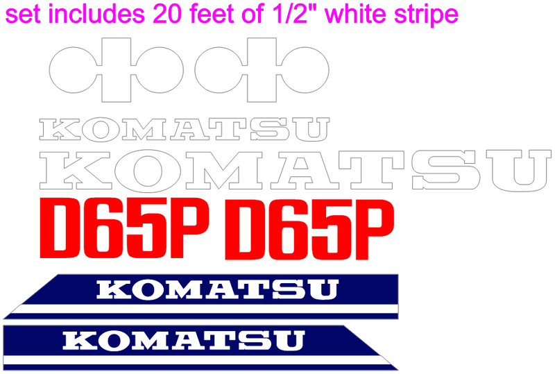Komatsu D65P-11 Decal Set