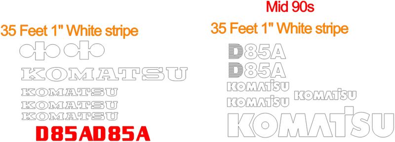 Komatsu D85A-21 Decal Set