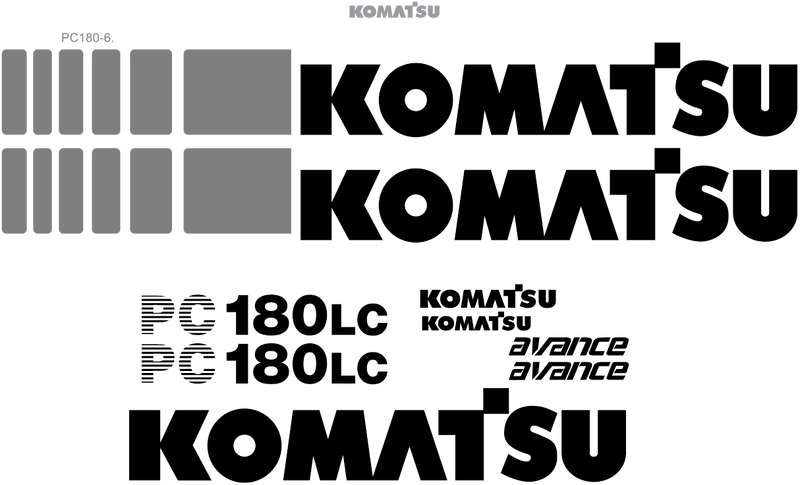 Komatsu PC180 LC-6 Decal Set