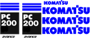 Komatsu PC200-7 Decal Set