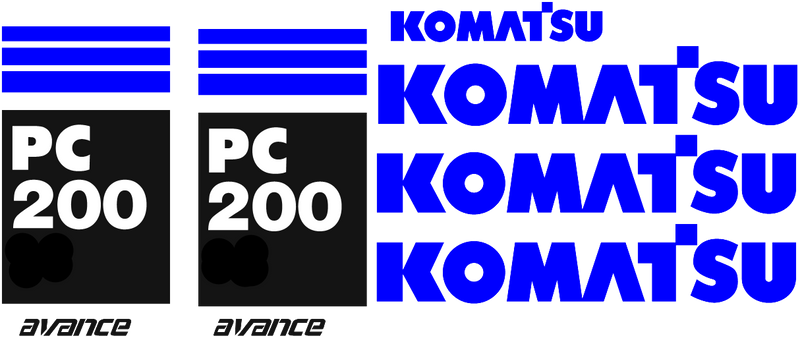 Komatsu PC200-7 Decal Set