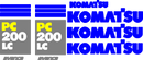 Komatsu PC200 LC-7 Decal Set