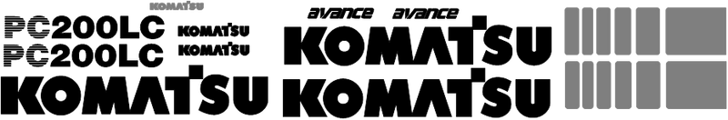 Komatsu PC200 LC-6 Decal Set
