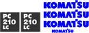 Komatsu PC210 LC-7 Decal Set