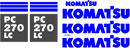 Komatsu PC270 LC-7 Decal Set