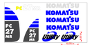 Komatsu PC27MR-3 Decal Set