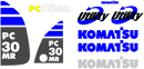 Komatsu PC30MR-2 Decal Set